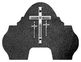 DARAY-L-517-SL-SH-BK Silver 3 Crosses Shimmer Black